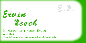 ervin mesch business card